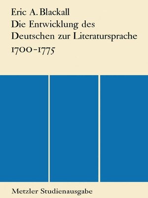 cover image of Die Entwicklung des Deutschen zur Literatursprache 1700-1775